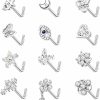 Clearance Magitaco Magitaco 12Pcs 20G Nose Ring Stud L Shape Screw Nose Studs Butterfly Heart Cross Eyil Eye Moon Nose Rings Nose Bone Piercing Nose Stud For Women Men