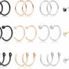 Best PiercingJ Piercingj 24Pcs 20G Nose Rings For Women Stainless Steel Nose Rings Studs Piercings Hoop L-Shaped Screw Nose Rings Body Piercing Jewelry