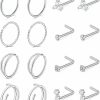 Online MODRSA Modrsa Nose Rings Nose Rings Hoops Nose Studs Nose Rings For Women Surgical Steel Nose Hoops 20 Gauge 18 Gauge Nose Piercing Jewelry Silver Rose Gold