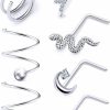 Wholesale Pnsgisr Pnsgisr Nose Rings Nose Studs Nose Ring Nose Piercings Nose Rings Hoops Double Nose Ring For Single Piercing Double Hoop Nose Ring Nose Rings Studs Nose Rings For Women Nose Piercing Jewelry Nose Stud