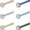 Wholesale Ruifan Ruifan 6Pcs 18G Mix Color 316L Surgical Steel Jeweled Clear Diamond Cz Nose Stud Rings Bone Pin Piercing Jewelry 1.5Mm 2Mm 2.5Mm 3Mm