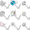 New BodyAce Bodyace Nose Rings L Shaped Nose Studs For Women, Cute Butterfly Nose Ring Studs Snowflake Nose Piercings Jewelry, 20G Stainless Steel Nostril Studs