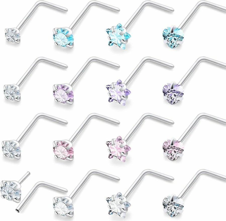 Clearance Leiainely Leiainely Threadless Nose Stud Nose Rings Nose Ring Nose Studs Nose Stud Nose Piercings Nose Rings Studs Nose Rings For Women Nose Piercing Jewelry Surgical Steel Nose Ring Nose Piercing