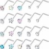 Clearance Ftovosyo Ftovosyo 20G L Shaped Nose Studs Surgical Steel Nose Rings Studs 1.5Mm 2Mm 2.5Mm 3Mm Cz Nose Rings For Women Nose Nostrial Piercing Jewerly