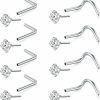 Hot Briana Williams Briana Williams 20G Threadless Nose Studs Screw L Shaped Nose Rings Studs For Women Surgical Stainless Steel Push In Nose Ring 1.5Mm 2Mm 2.5Mm 3Mm Nose Nostril Piercing Jewelry Silver 20 Gauge