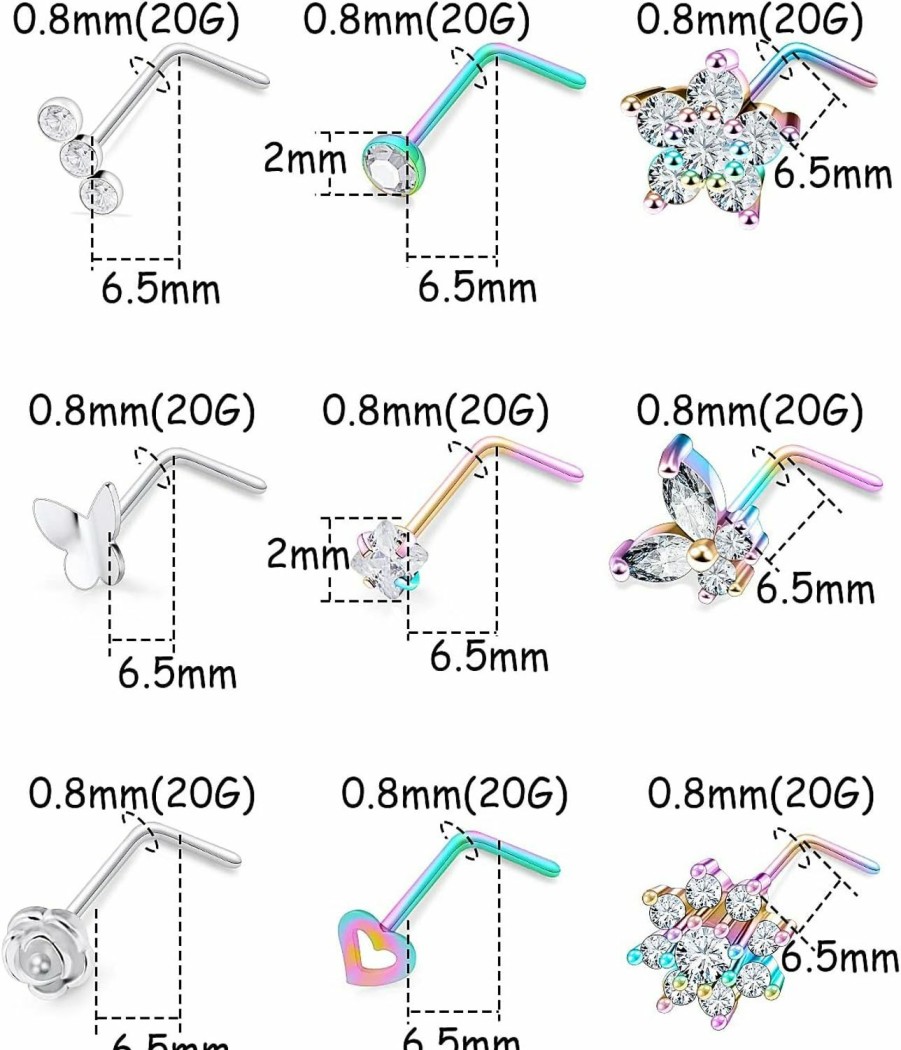 Clearance Tkzndnm Tkzndnm Nose Rings Nose Studs Nose Piercing Jewelry Nose Ring Nose Piercings Nose Rings Studs Nose Stud Nose Rings For Women Surgical Steel Nose Ring Nose Piercing Nose Studs For Women