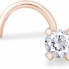 Hot THE JEWEL ZONE The Jewel Zone 14K Solid Gold 22G Nose Stud Ring Jewelry Cubic Zirconia 1/1.5/2/2.5/3 Mm Gift For Her