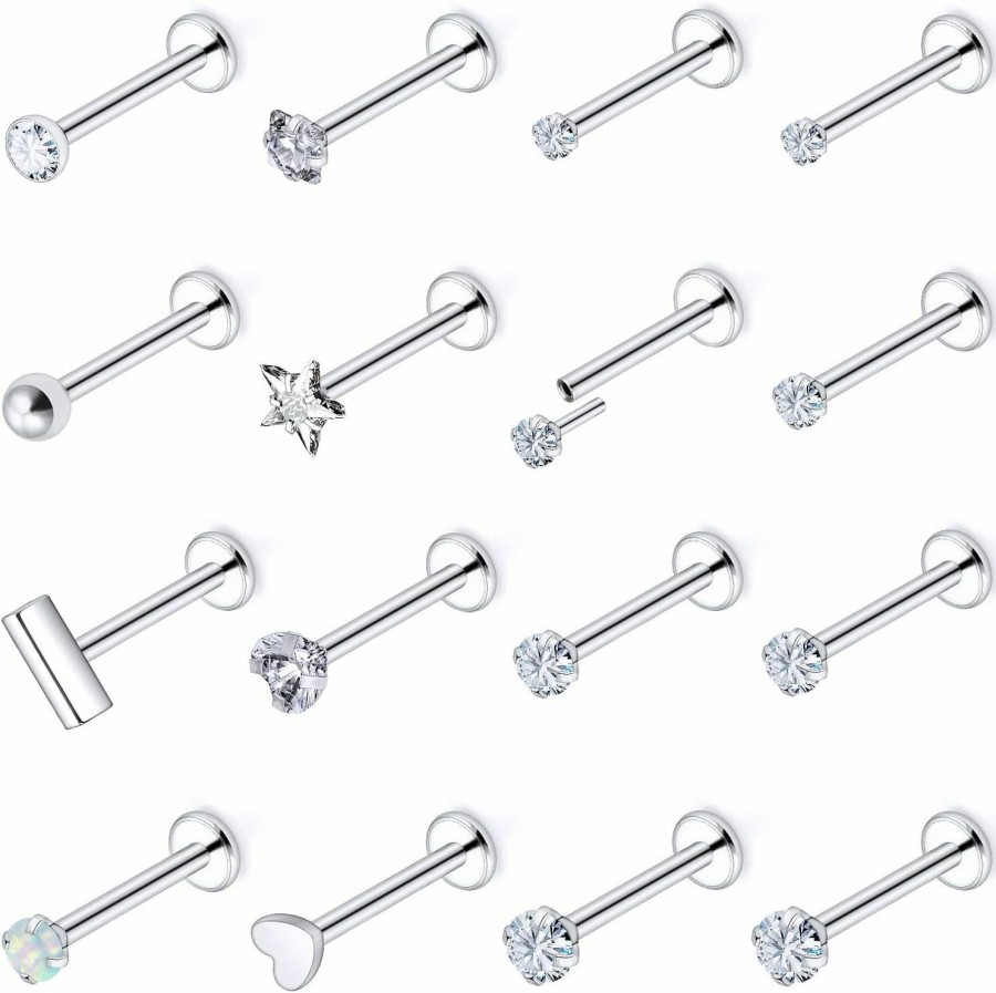 New Oicctyzio Oicctyzio Threadless Nose Stud Nose Rings Nose Piercings Nose Ring Nose Studs Nose Rings Studs Nose Piercing Jewelry Nose Rings For Women Nose Stud Surgical Steel Nose Ring Nose Piercing Nose Jewelry