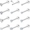 Clearance Goerhsjie Goerhsjie Threadless Nose Stud Nose Rings Nose Studs Nose Ring Nose Piercings Nose Rings For Women Nose Piercing Jewelry Nose Stud Surgical Steel Nose Ring Nose Piercing Nose Studs For Women