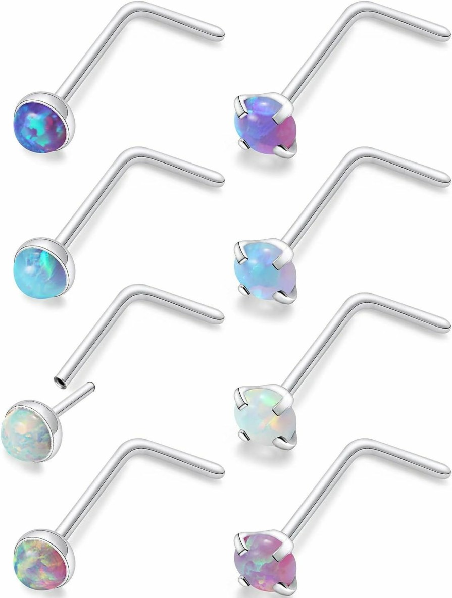 Online Pnsgisr Threadless Nose Stud Nose Rings Nose Studs Nose Ring Nose Piercings Nose Rings Studs L Shaped Nose Studs Nose Rings For Women Nose Piercing Jewelry Nose Stud Surgical Steel Nose Ring 18G Nose Rings