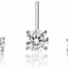 Best Lavari Jewelers Lavari Jewelers 22 Gauge Cz L-Shaped Nose Ring Set In 14K White Or Yellow Gold With 1.5 Mm 2 Mm Or 3 Mm Cubic Zirconia Piercing Jewelry Set