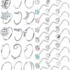 New Kridzisw Kridzisw 18G 20G Nose Rings Studs Hypoallergenic 316L Surgical Steel L Shaped Screw Nose Rings Hoops Silver Heart Star Diamond Nose Piercing Jewelry For Women Men 42Pcs