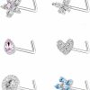 Hot INERRWIX Inerrwix 20G Christmas Nose Rings Pack Christmas Elements L-Shaped 316L Stainless Steel Nose Piercing Jewelry Nostril Piercing Jewelry For Women And Men