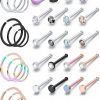 New Gadeaila Gadeaila 18G 20G 22G Nose Ring Studs Surgical Steel L Shaped Nose Studs Nose Rings Hoop Diamond Heart Cute Hypoallergenic Nostril Piercing Jewelry Silver Rose Gold Black Rainbow Nose Jewelry