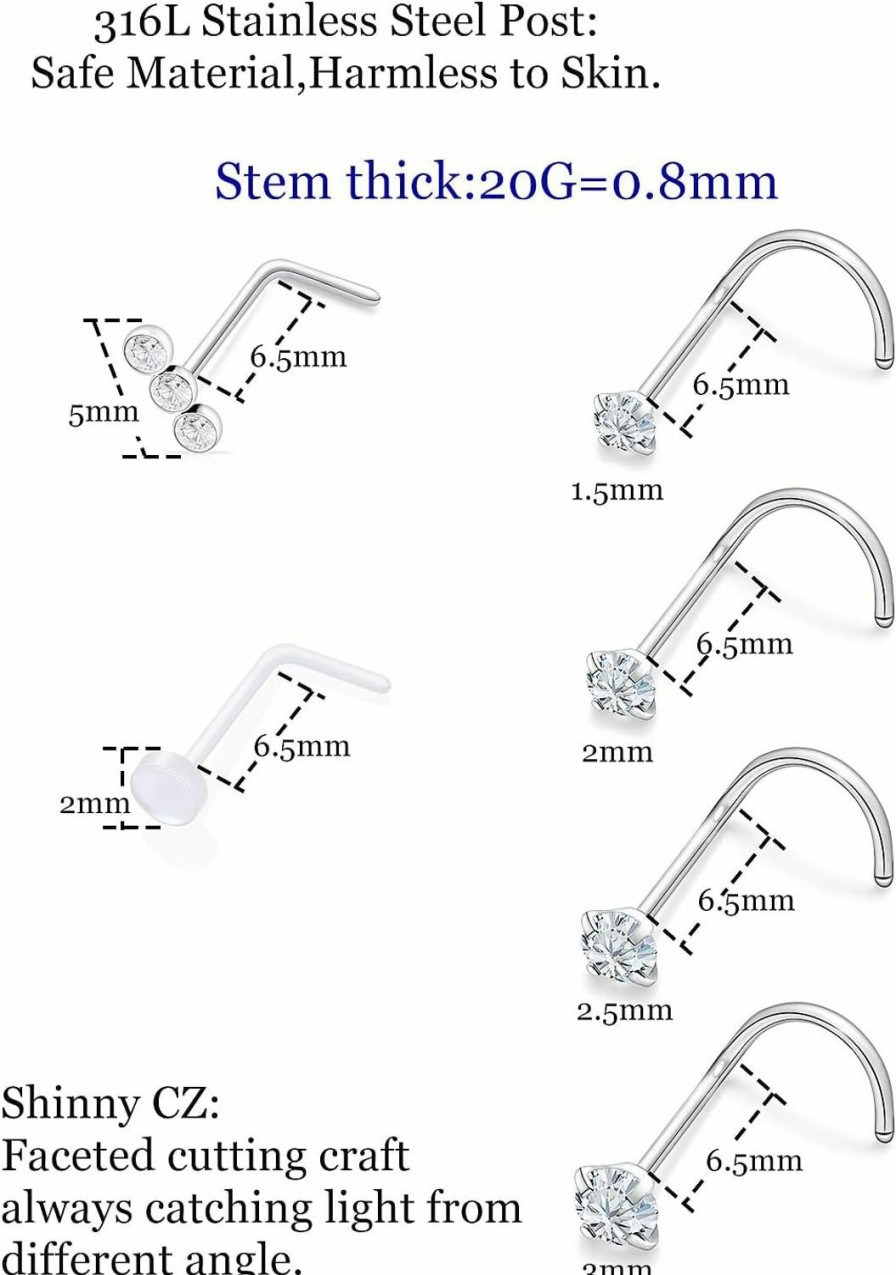 Hot Pnsgisr Pnsgisr Nose Studs Nose Rings Nose Stud Nose Ring Nose Piercings Nose Rings Studs Nose Piercing Jewelry Nose Rings For Women Surgical Steel Nose Ring Nose Piercing Nose Studs For Women