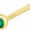 Best Jewelry Avalanche Jewelry Avalanche Solid 14K Gold Ball-End Stud Bezel Set Emerald 22G Nose Bone Nose Stud - 14K White Gold / 14K Yellow Gold May Birthstone Nose Ring Stud