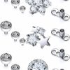 New Vsnnsns Vsnnsns 14G Dermal Piercing Jewelry Anchor Tops Dermal Tops Titanium Base Microdermals Piercing For Women Men Internally Threaded Anchor Tops Cz 2Mm 3Mm 4Mm Silver Black Ranibow Rose Gold 17Pcs